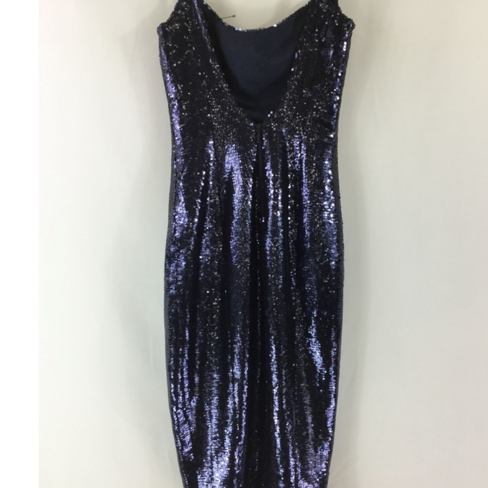 MISHA COLLECTION Navy Blue Sequin Midi Dress - Picture 7 of 8